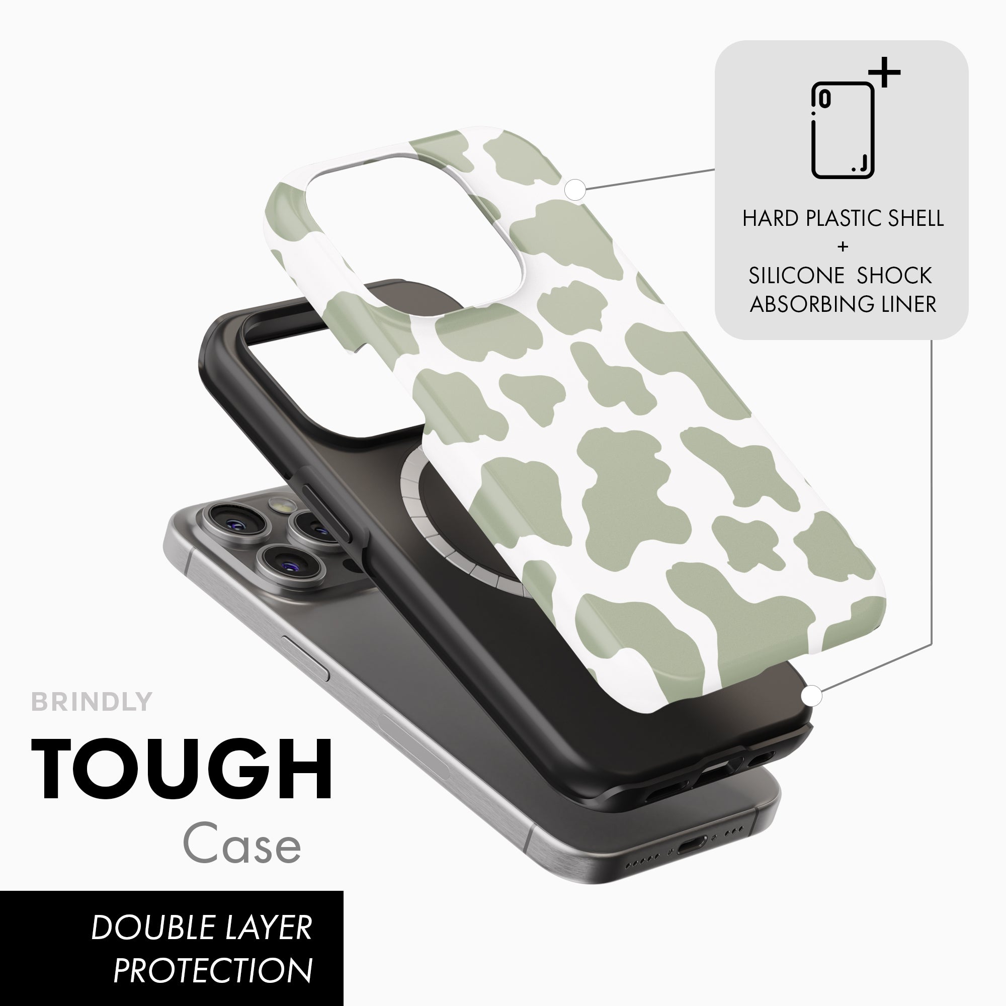 Sage Cow Print - Tough Phone Case (MagSafe)