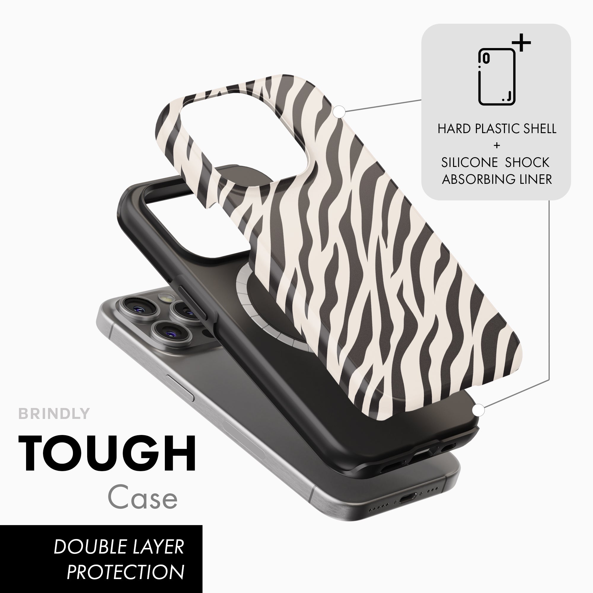 Ivory Zebra - Tough Phone Case (MagSafe)