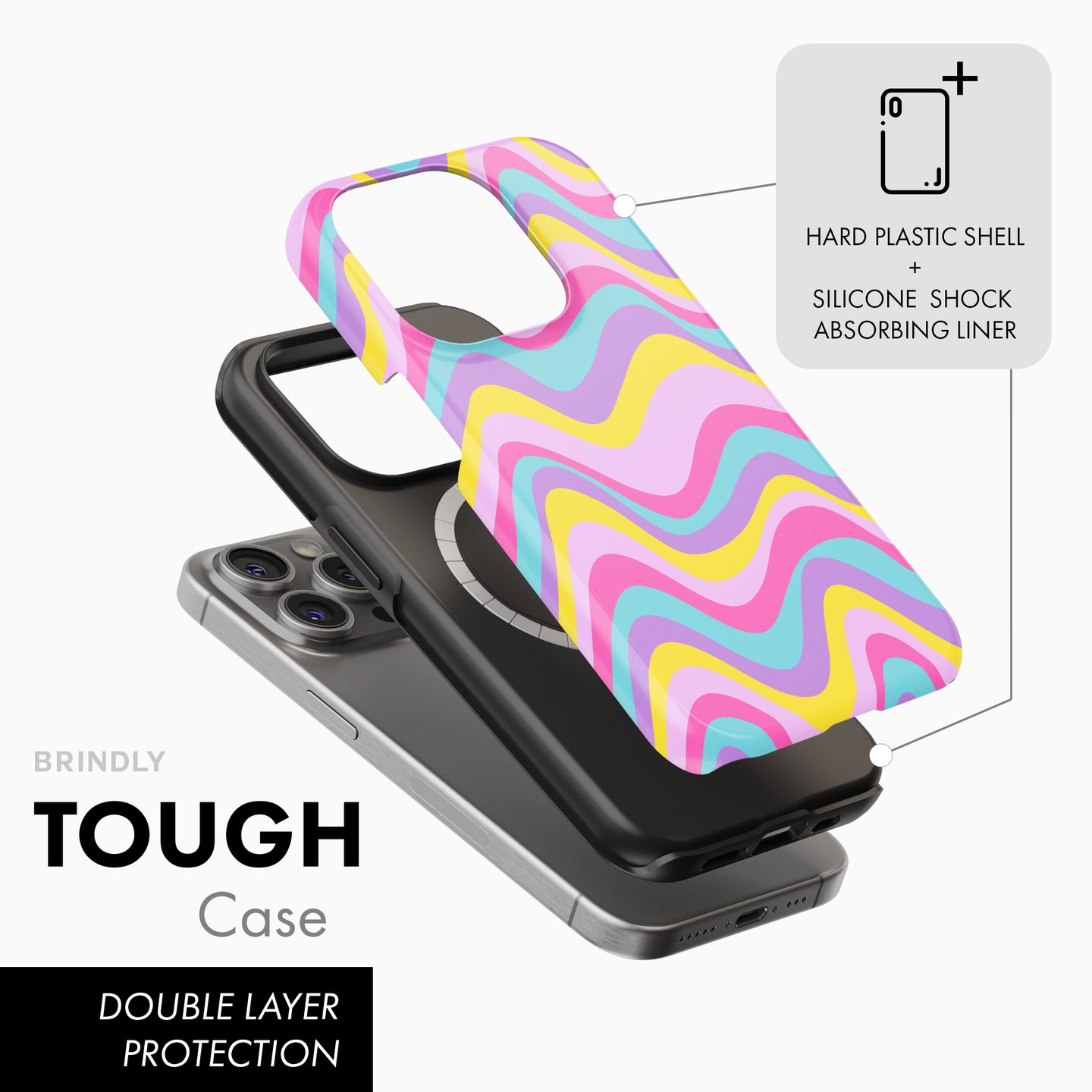 Wavy Rainbow - Tough Phone Case (MagSafe)