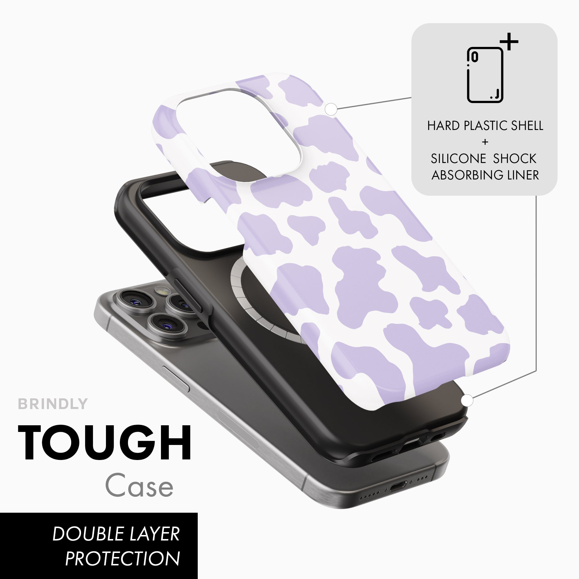 Purple Cow Print - Tough Phone Case (MagSafe)