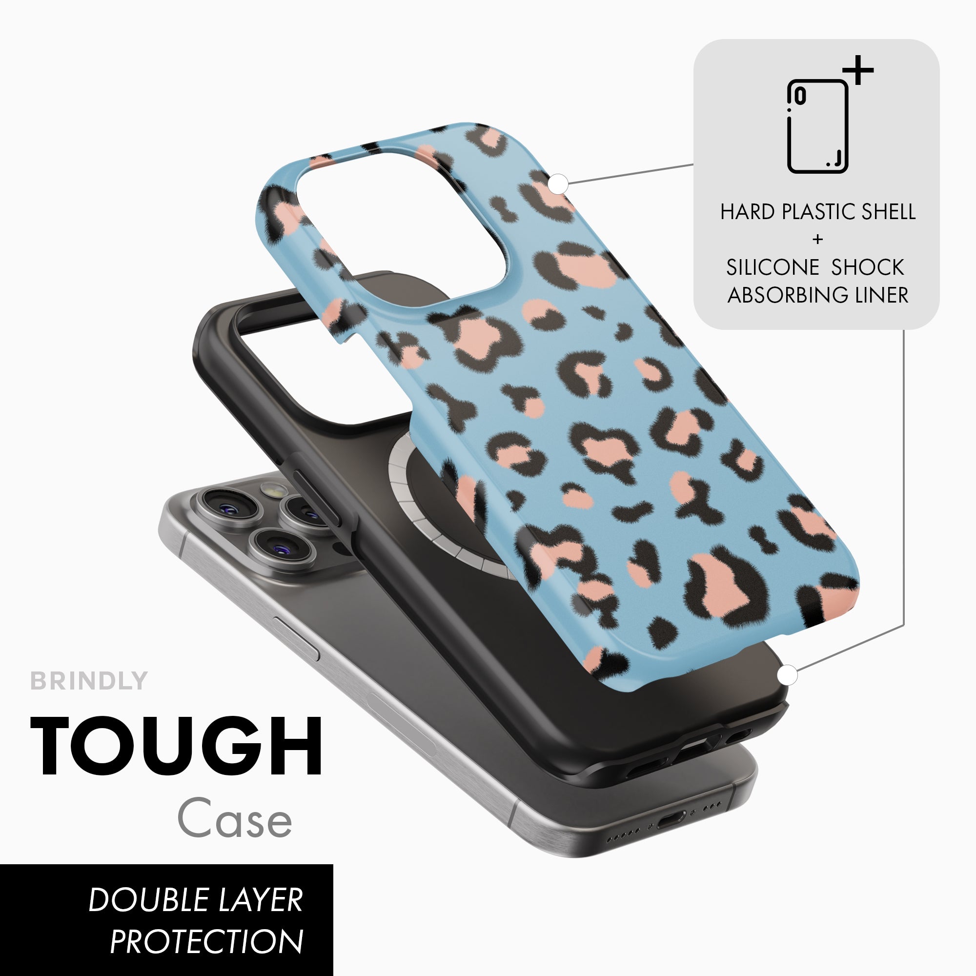 Blue Leopard Print - Tough Phone Case (MagSafe)