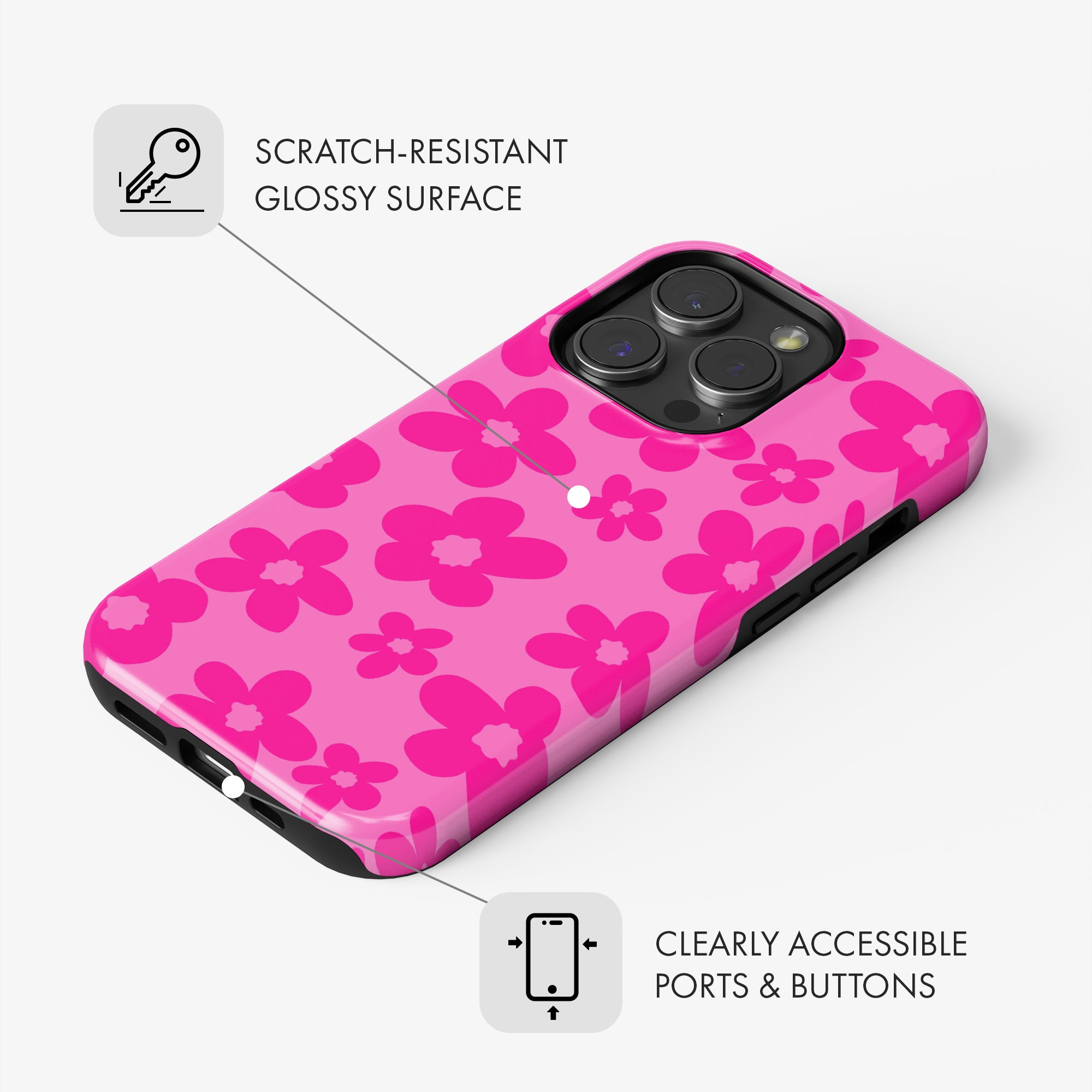 Pop Pink Daisy - Tough Phone Case
