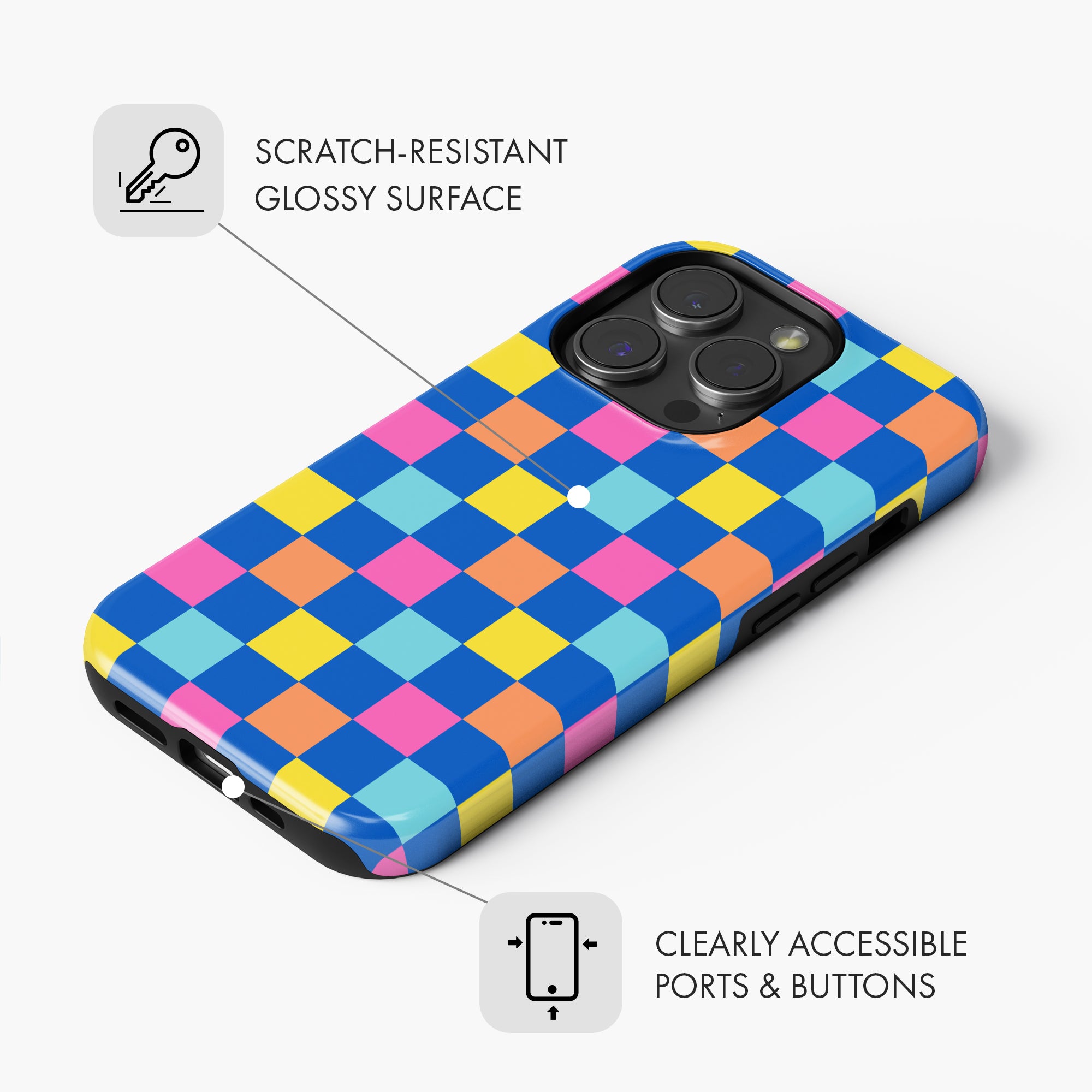 Bright Checkers - Tough Phone Case