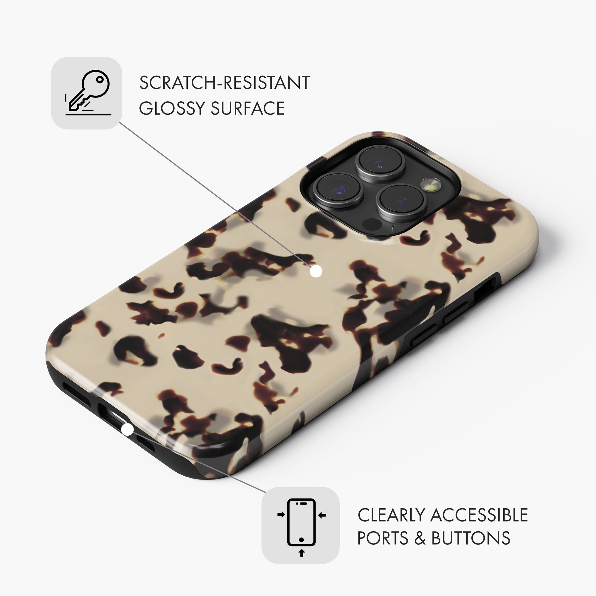 Ivory Tortoise Shell - Tough Phone Case