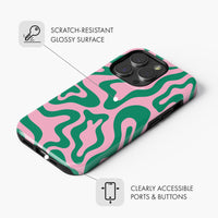 Pink & Green Lines - Tough Phone Case (MagSafe)