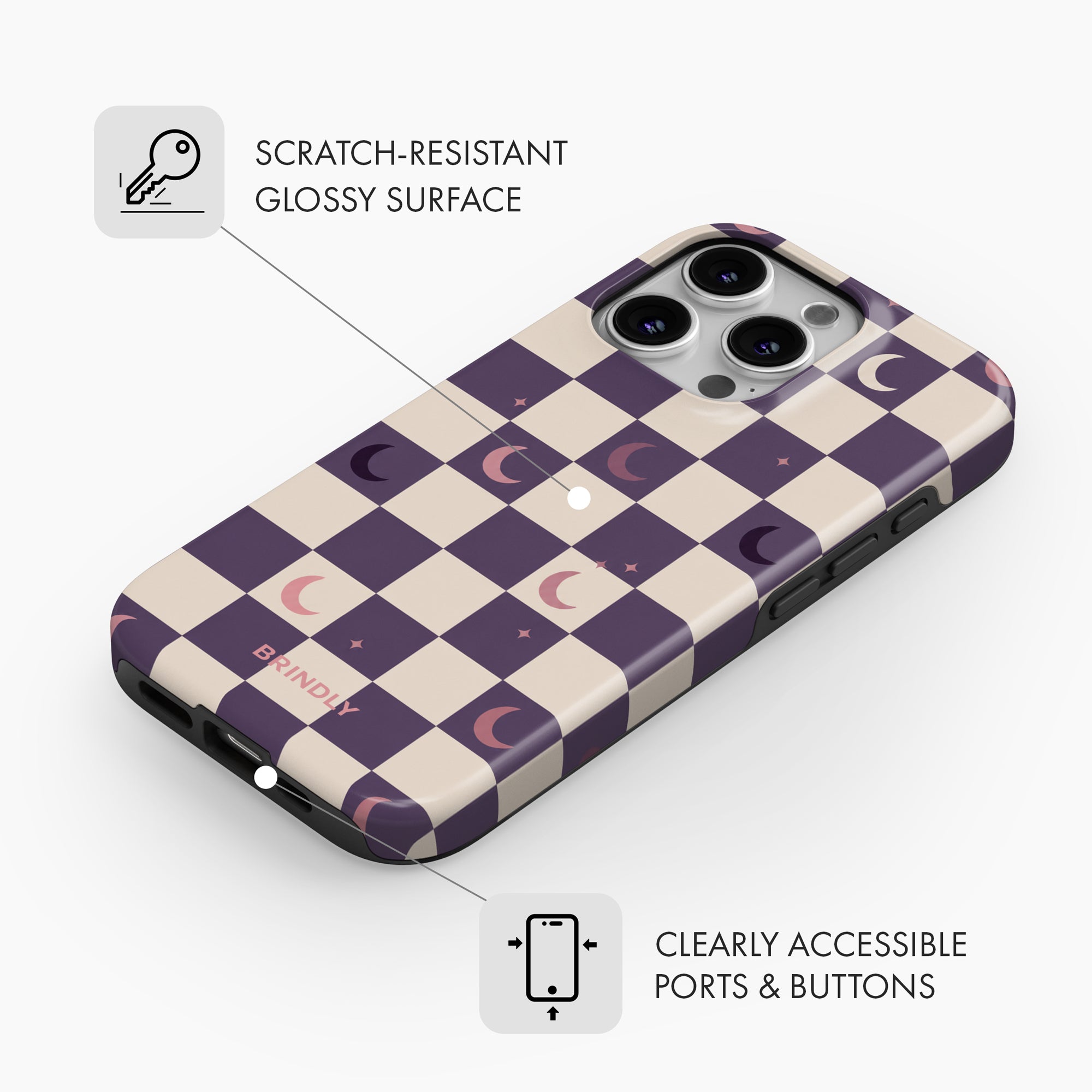 Crescent Check - Tough Phone Case