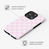 Pastel Pink Check - Tough Phone Case (MagSafe)