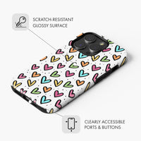 Colourful Hearts - Tough Phone Case