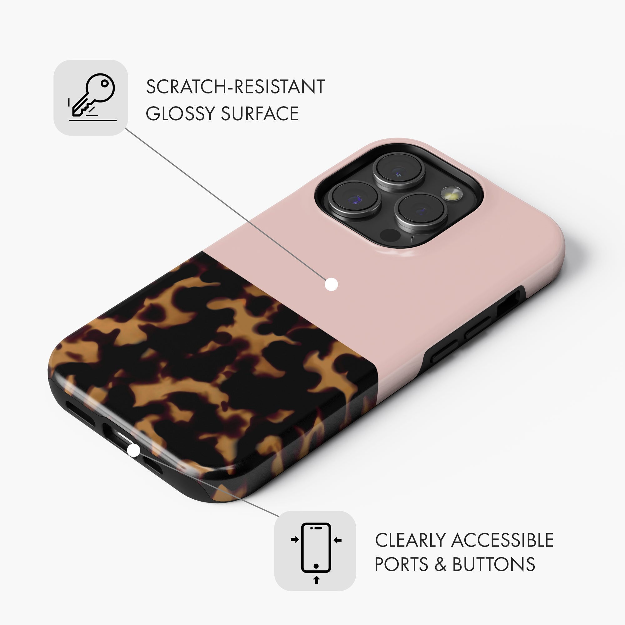 Pink Tortoise Shell - Tough Phone Case (MagSafe)