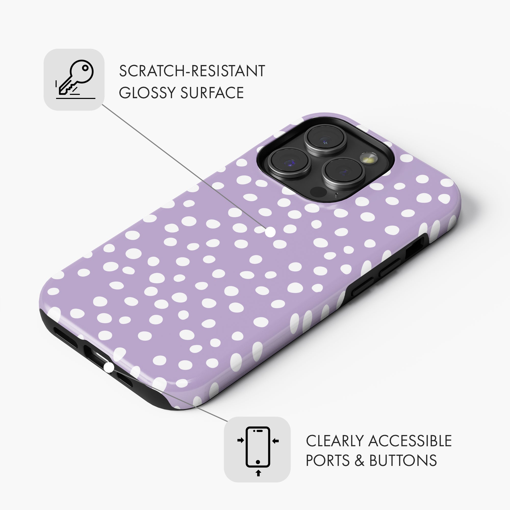 Lilac Polka Dot - Tough Phone Case (MagSafe)