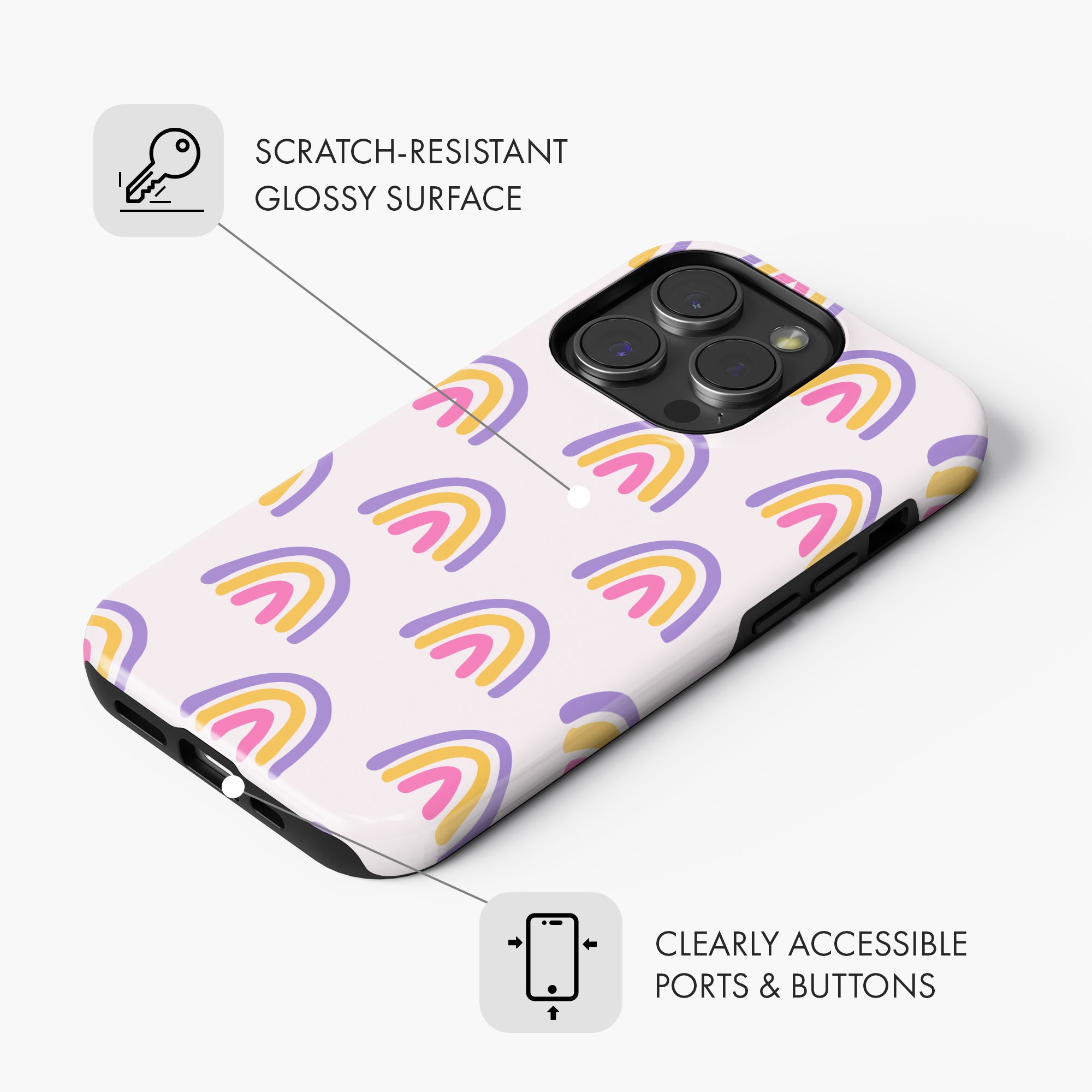 Purple Rainbows - Tough Phone Case