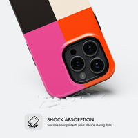 Pink, Orange, Black & Cream - Tough Phone Case