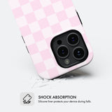 Pastel Pink Check - Tough Phone Case (MagSafe)