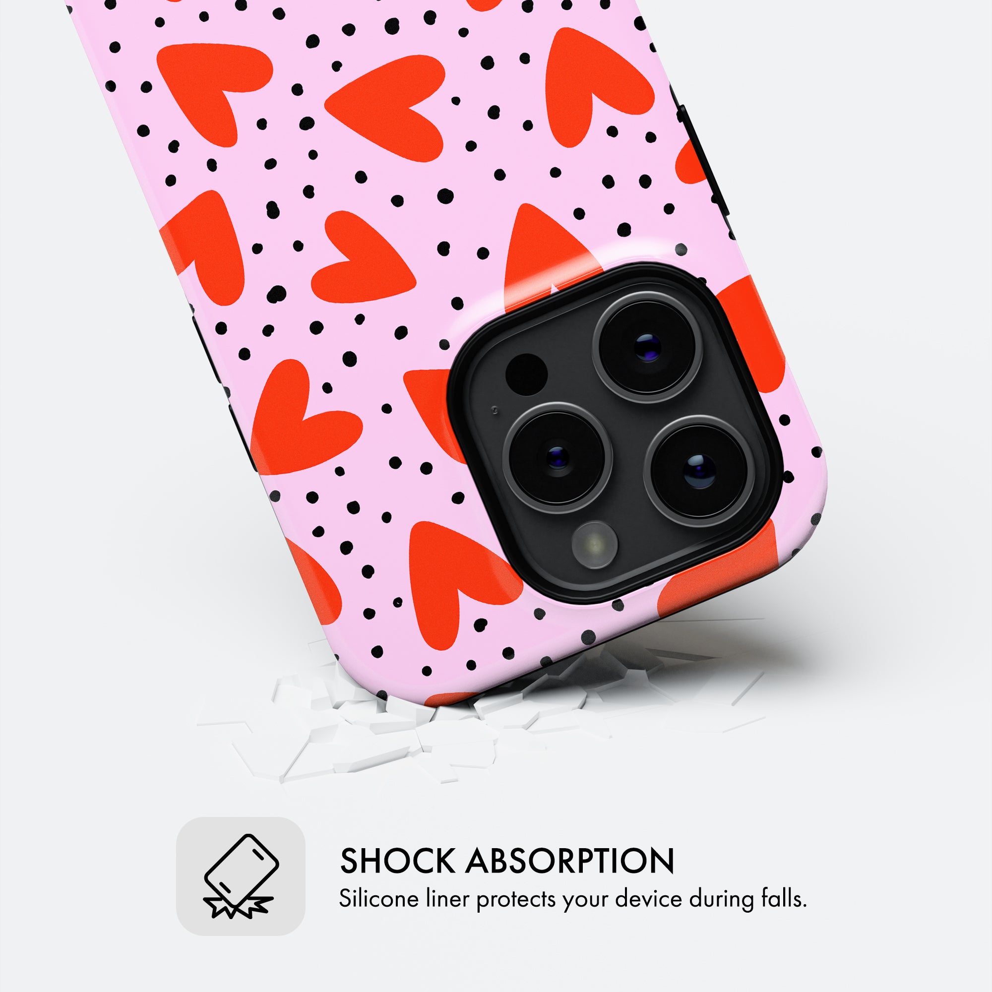 Dotty Hearts - Tough Phone Case