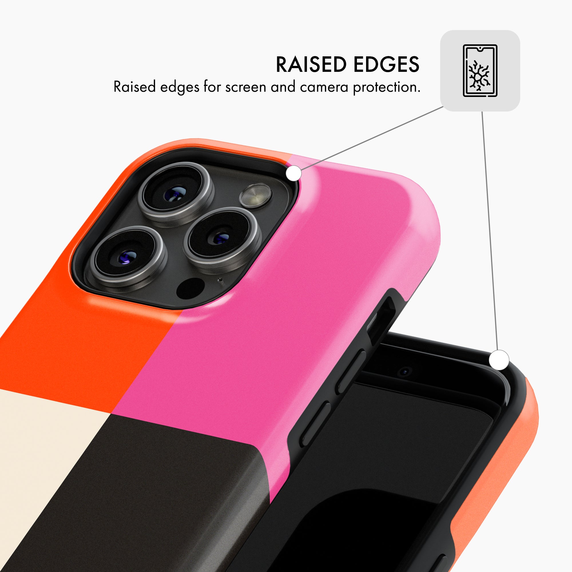 Pink, Orange, Black & Cream - Tough Phone Case (MagSafe)