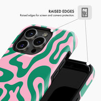 Pink & Green Lines - Tough Phone Case