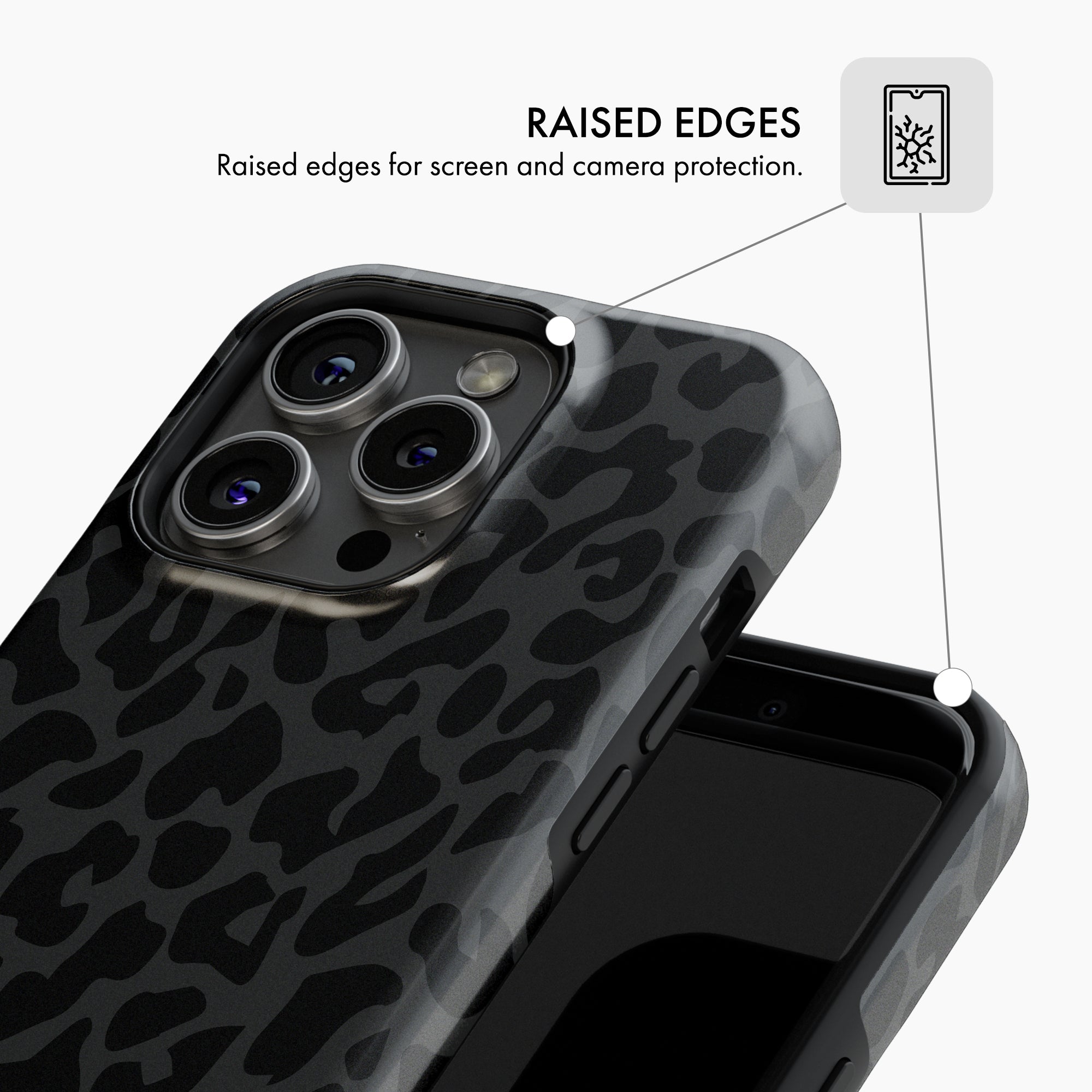 Black Leopard Print - Tough Phone Case (MagSafe)