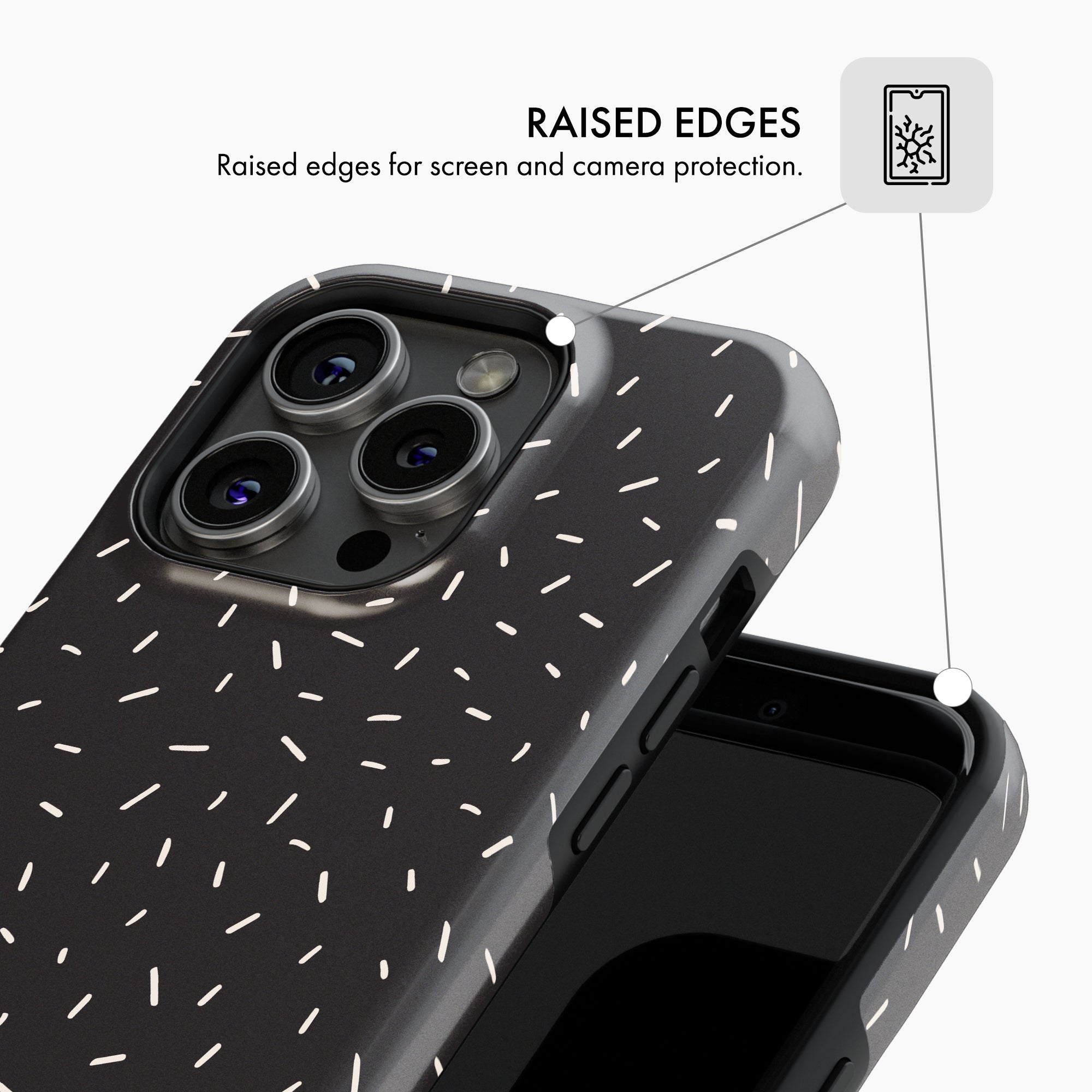 Black & White Speckled - Tough Phone Case