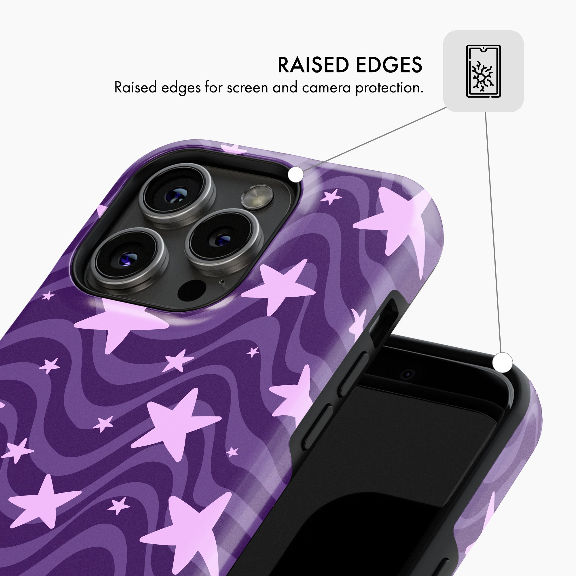 Purple Stars - Tough Phone Case