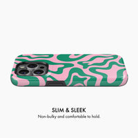 Pink & Green Lines - Tough Phone Case