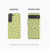 Lime Polka Dot - Tough Phone Case