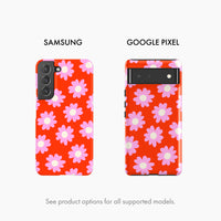 Red with Pink Daisy - Tough Phone Case (MagSafe)