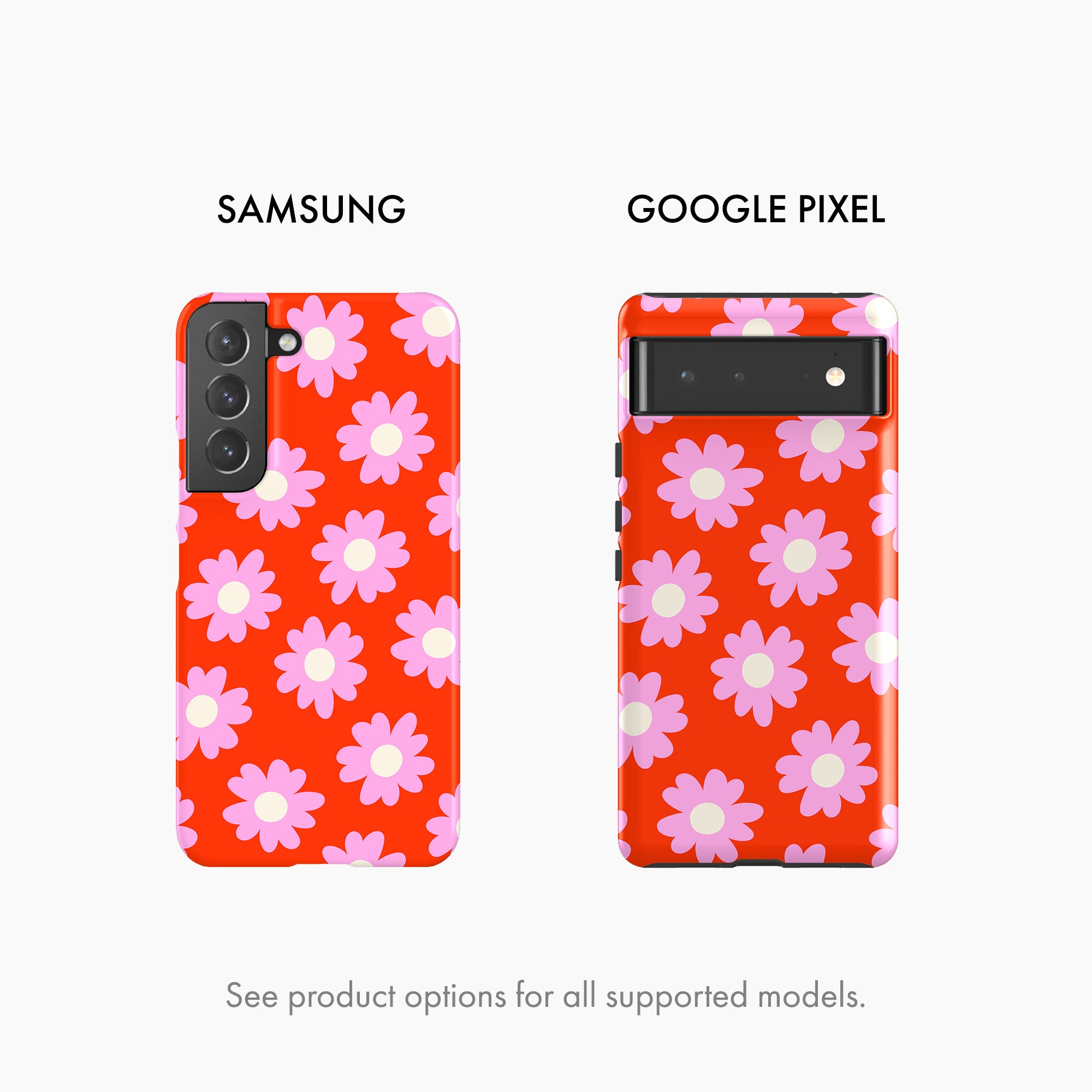 Red with Pink Daisy - Tough Phone Case (MagSafe)