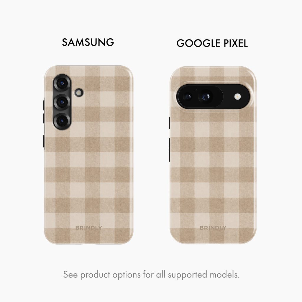Oatmeal Check - Tough Phone Case