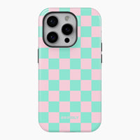 Minty Pink Check - Tough Phone Case (MagSafe)