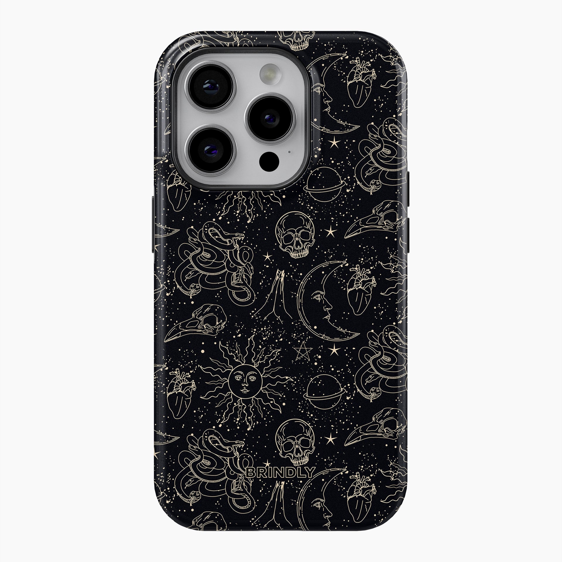 Black Celestial Phone Case – Mystic Charms Cosmic Design – Brindly Black Celestial Phone Case – Mystic Charms Cosmic Design – Brindly