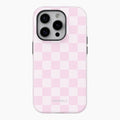 Pastel Pink Check - Tough Phone Case