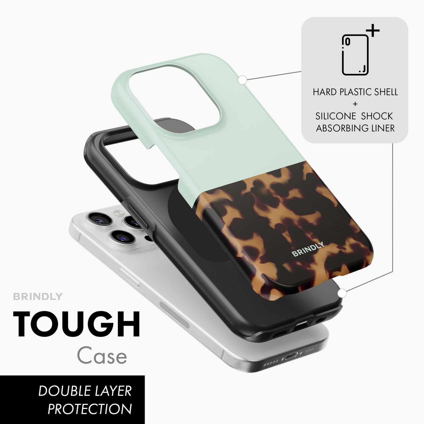 Mint Tortoise Shell - Tough Phone Case