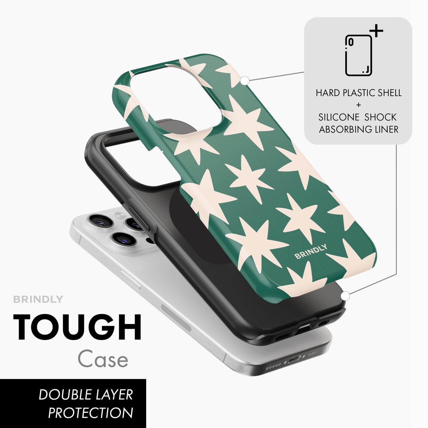 Green Stars - Tough Phone Case