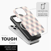 Blush Argyle - Tough Phone Case (MagSafe)