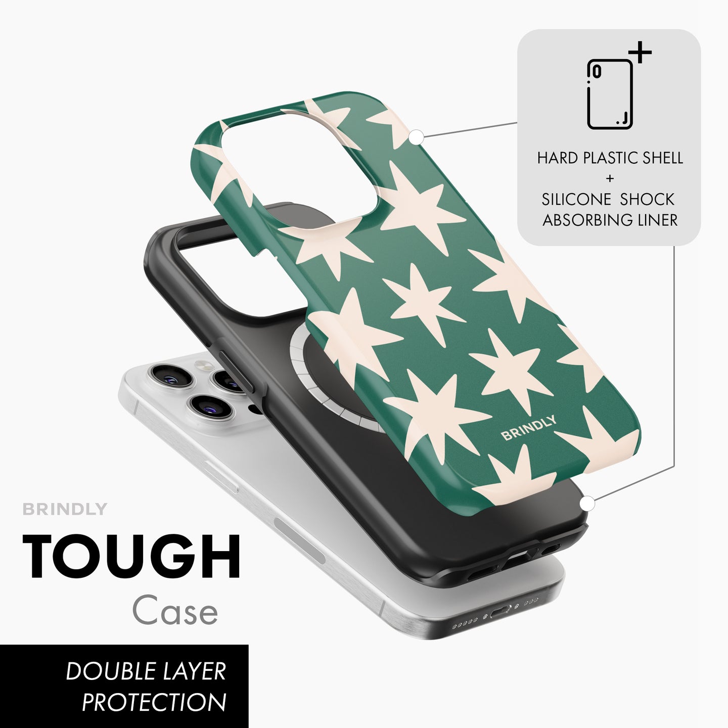 Green Stars - Tough Phone Case (MagSafe)