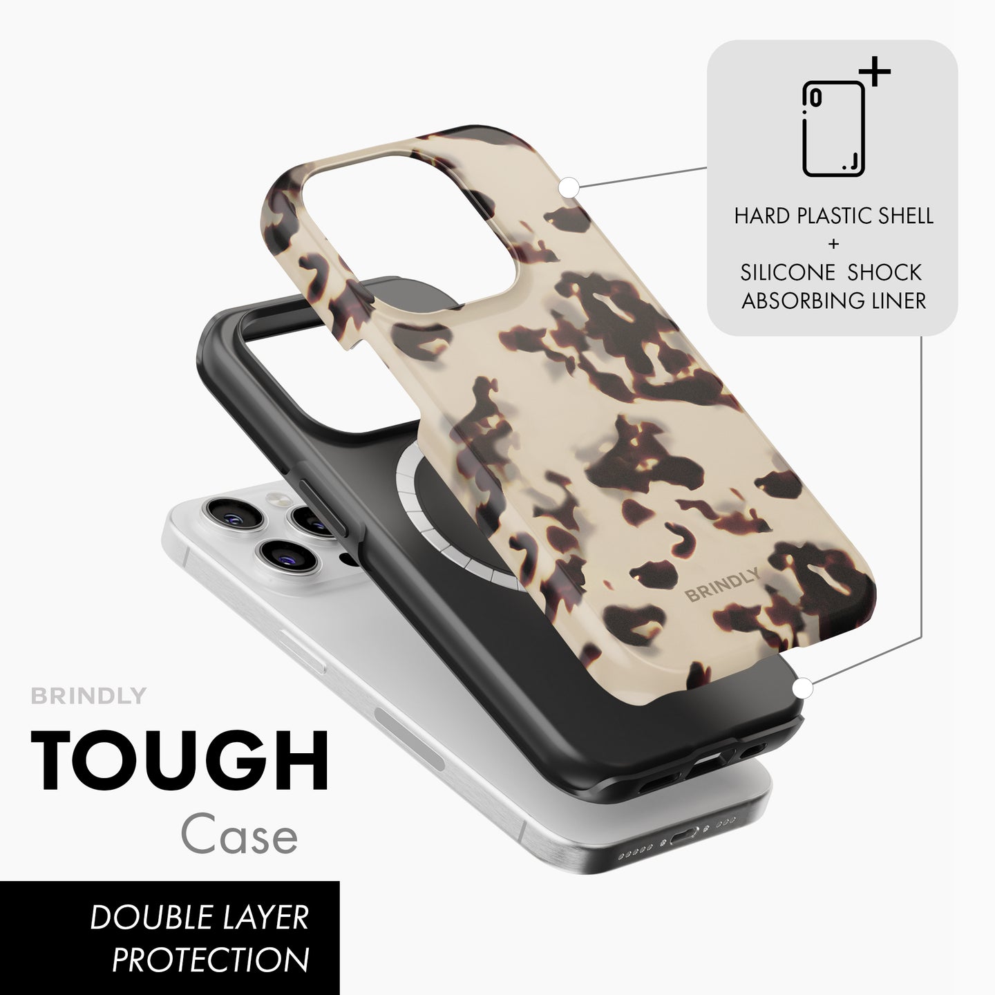 Ivory Tortoise Shell - Tough Phone Case (MagSafe)