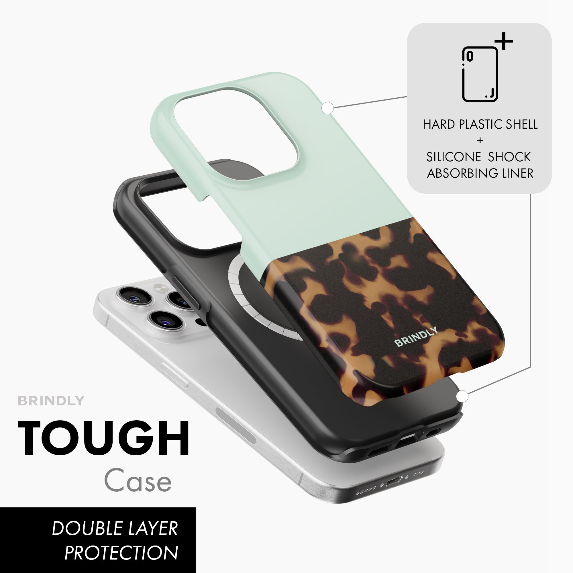 Mint Tortoise Shell - Tough Phone Case (MagSafe)