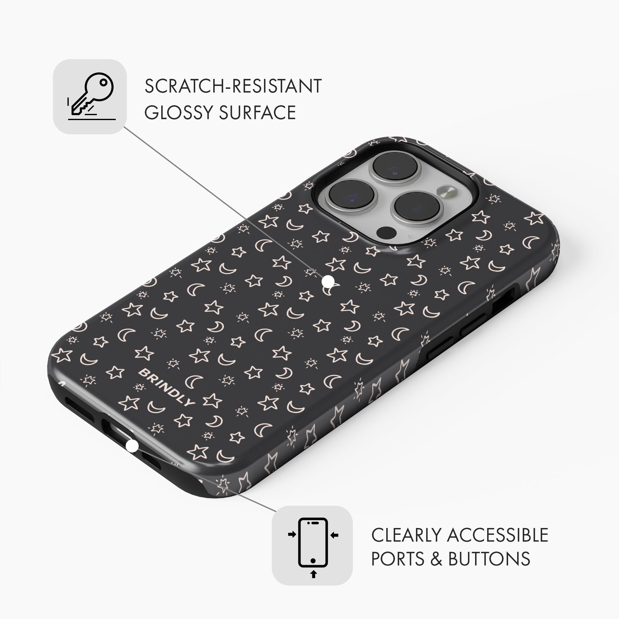 Moon & Stars - Tough Phone Case