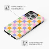 Pastel Checks - Tough Phone Case (MagSafe)