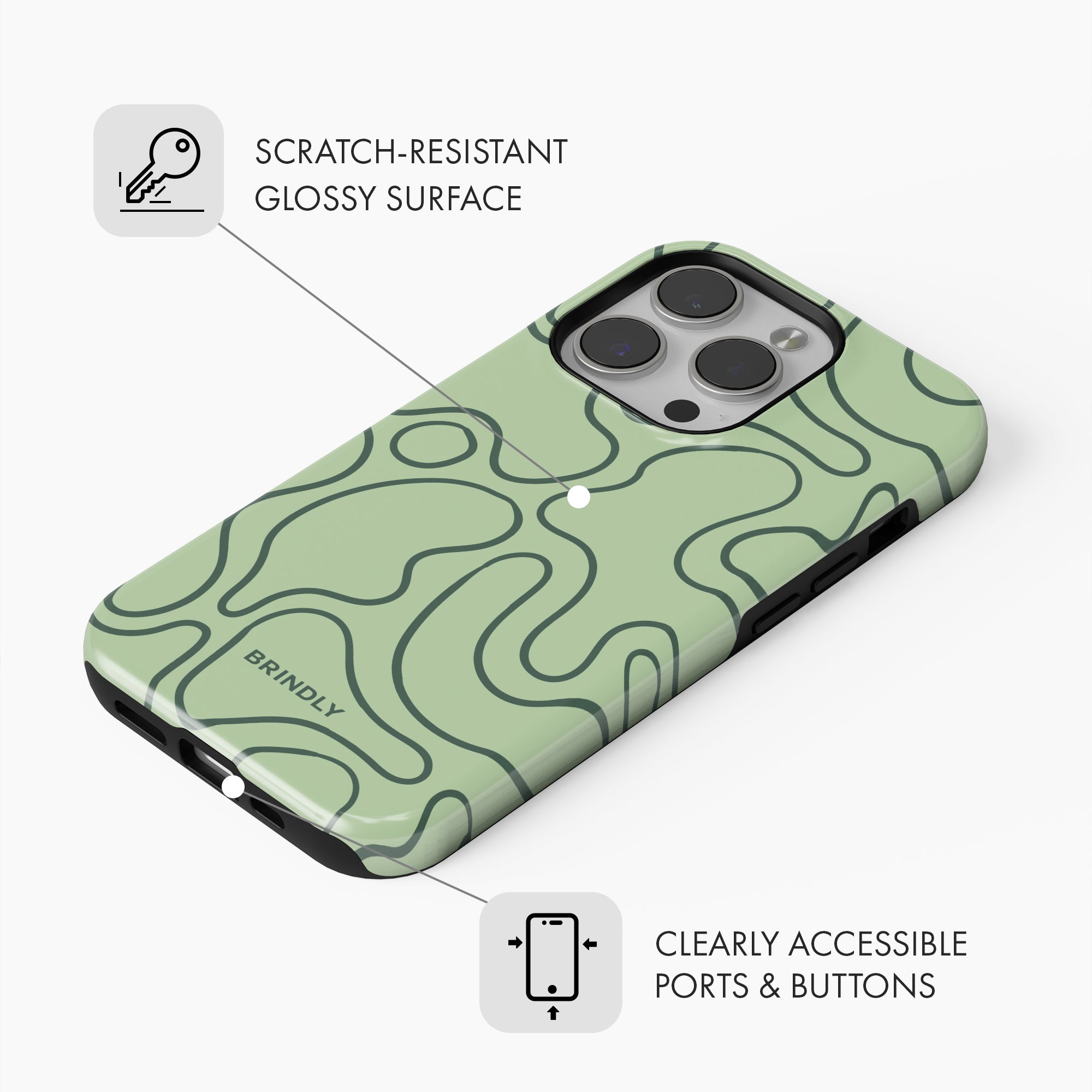 Olive Lines - Tough Phone Case