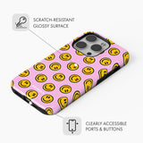 Pink Smiley - Tough Phone Case (MagSafe)