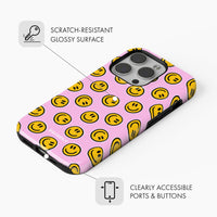 Pink Smiley - Tough Phone Case