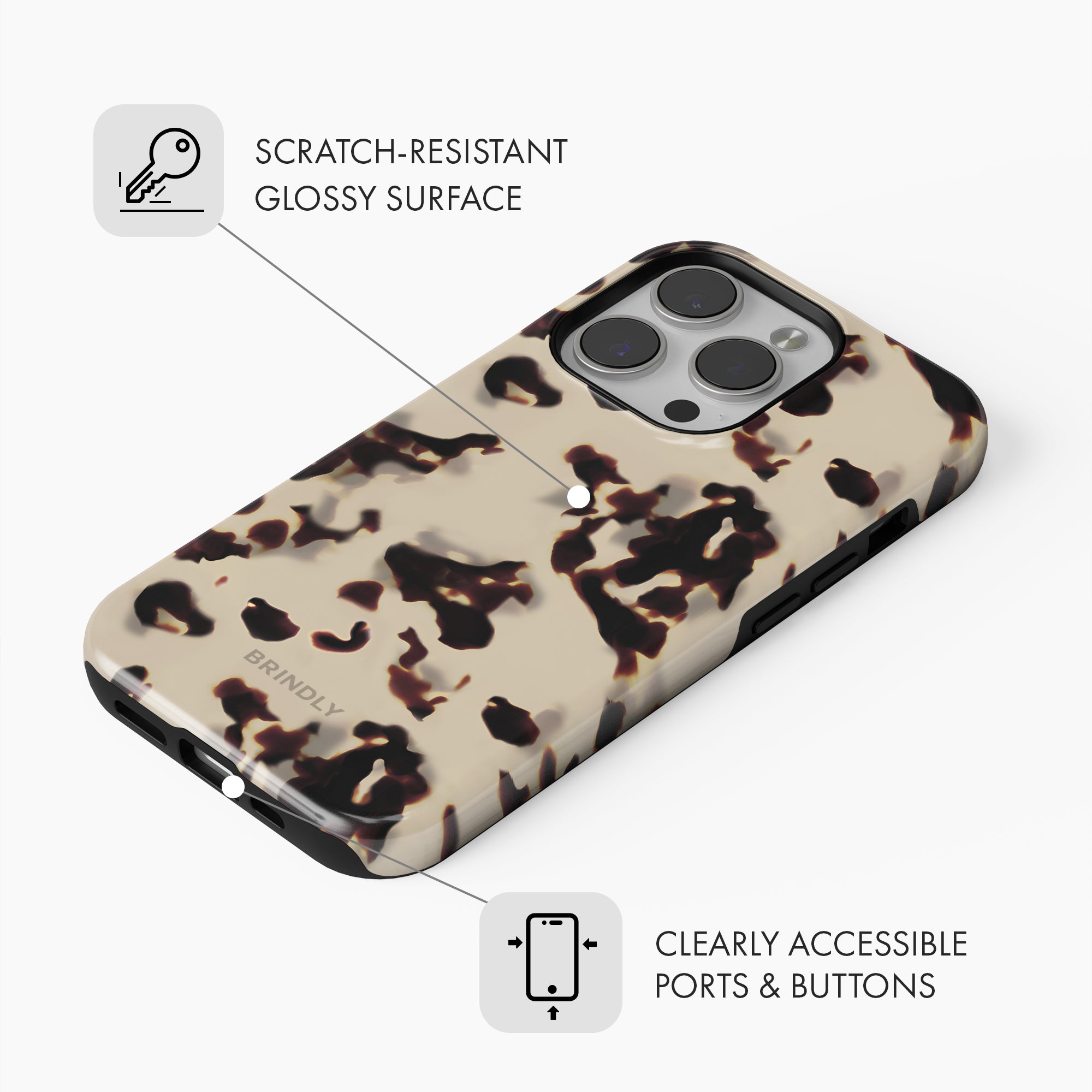 Ivory Tortoise Shell - Tough Phone Case