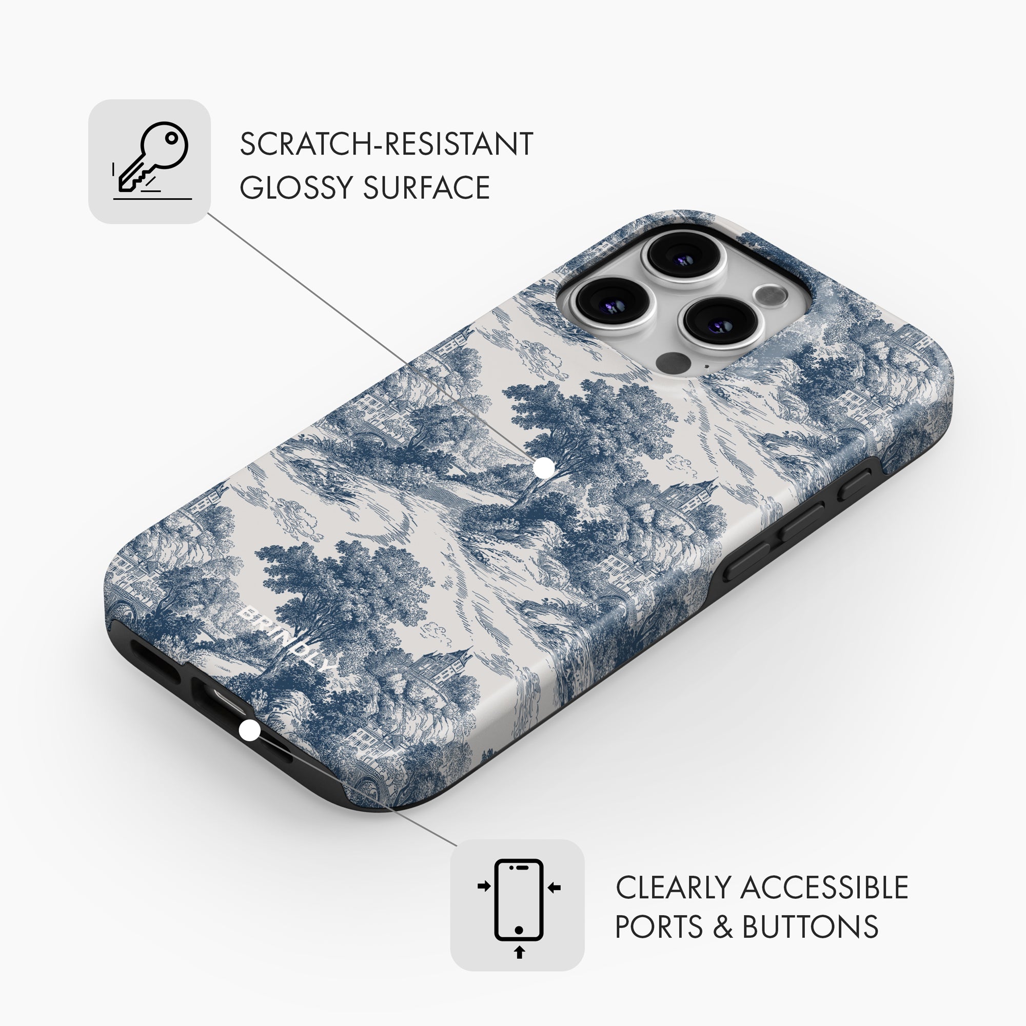 Countryside Toile Phone Case Country Toile Blue Vintage Animal Pattern iPhone 16 Plus Countryside Toile Phone Case Country Toile Blue Vintage Animal Pattern iPhone 16 Plus