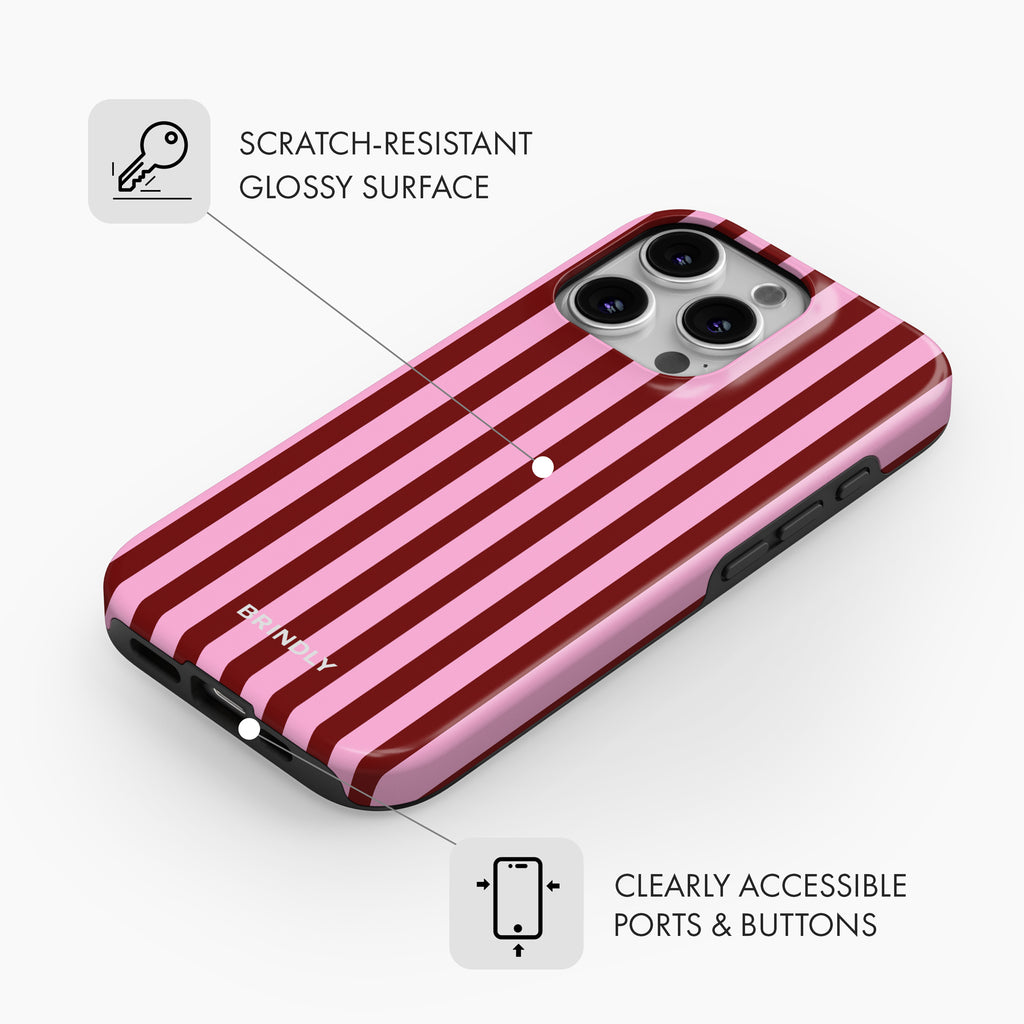 Cherry Stripe - Tough Phone Case