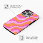 Pink Orange Wave - Tough Phone Case