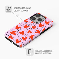 Dotty Hearts - Tough Phone Case