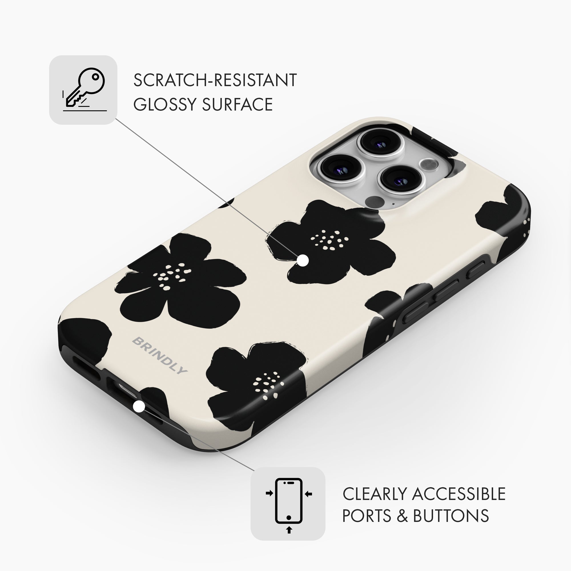 Inky Blossom - Tough Phone Case