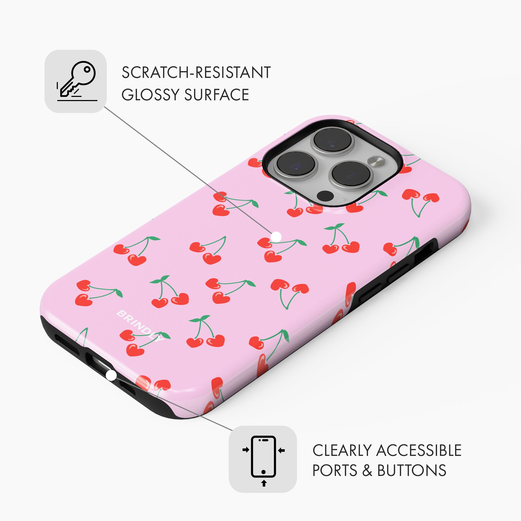 Cherry Hearts - Tough Phone Case