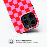 Red & Pink Check - Tough Phone Case (MagSafe)